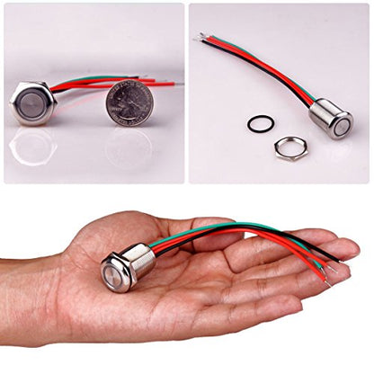 Touch Switch UT19T1 Stepless Dimming Switch DC 6V to 24V Blue LED Suitable for 19mm 3/4" Mounting Hole - color: Stepless Dimming