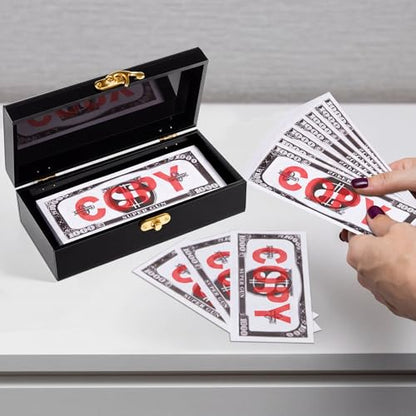 Beeveer 2 Pcs Acrylic Lockable Cash Box Cash Organizer Money Holder Single Row Currency Organizer Money Container for Cash Storage Saving Collector (Black)