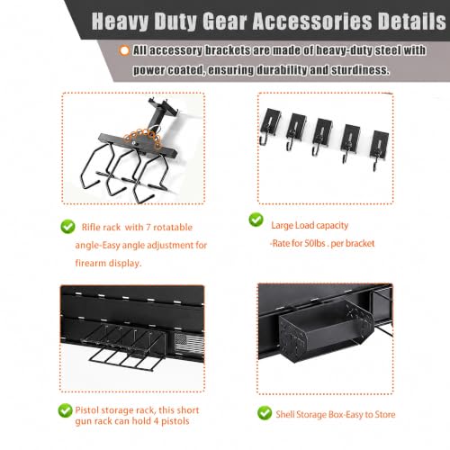 Wall Rack System - Aluminium Heavy-Duty Tactical Storage - color: Black(Full), size: Full