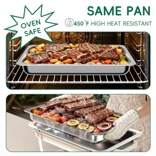 Sifer 11Qt Chafing Dishes for Buffet, No Any Screws, 4 Pack, White - color: White