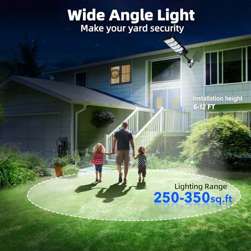 FOWSEEK Solar Lights Outdoor Waterproof, 2 Pack Solar Street Lights 12000 Lumen with Motion Sensor, Flood Security Light with Remote Control Dusk to Dawn Commercial Lighting for Yard Path 192LED - size: 196LED 2Pack