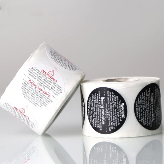 UPSTORE 500 PCS 1.5 inch Black Round Candle Warning Labels - color: Black
