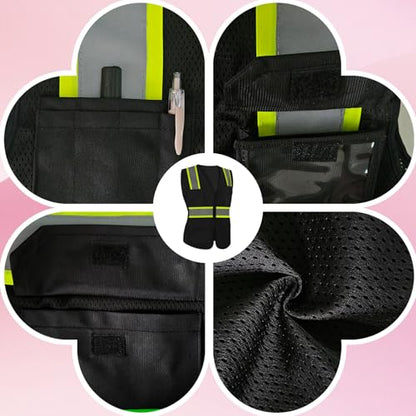 Construction Vest for Women, High Vis Reflective Vest, Black, XS - color: 1pc Black, size: X-Small