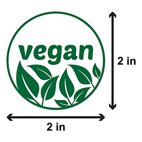 Vegan Stickers, 2 inch, Green, Round, 300 Labels