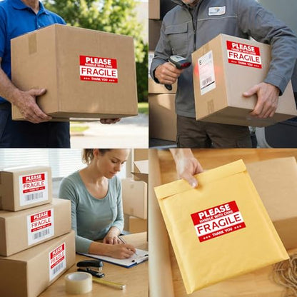 120 PCS Fragile Stickers Handle with Care Labels 4 × 6 Inches Vinyl - style: Style Two