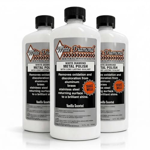 Schultz Laboratories White Diamond Metal Polish & Long Lasting Sealant - Perfect for Stainless Steel, Brass, Aluminum, Chrome, Gold, Silver - Sealant, Rust Remover/Preventer, Jewelry, Boats - 3 Pack - size: 12 Fl Oz (Pack of 3)