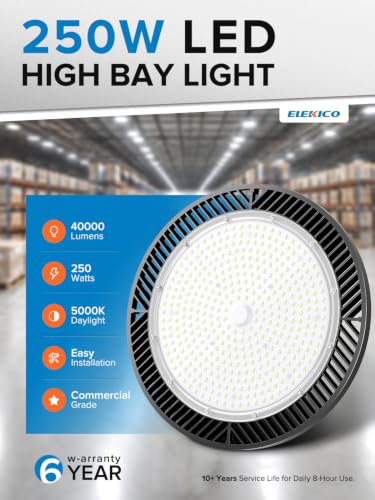 Industrial-grade 250W 40000LM High Bay LED Shop Lights for Shop DIY Garage - size: 250W-10PACK