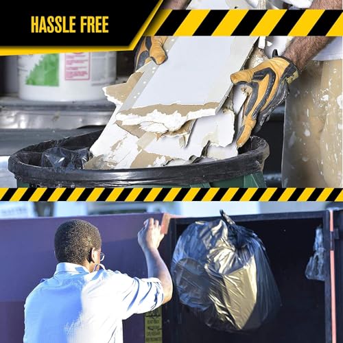 Ultrasac Contractor Bags 42 Gallon (/w FLAP TIES),32.75 x 44.5-3 MIL Thick Large Black Heavy Duty Industrial Garbage Trashbags for Professional Construction and Commercial use,(Pack of 40) - size: 1 Count (Pack of 40)