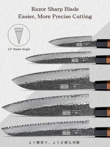 HOSHANHO 5 Pieces Knife Set, 10CR15MOV High Carbon Steel Chef Knife Set - size: 5 Pieces Knife Set