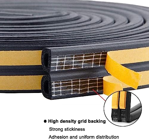 Weather Stripping Door Seal Strip, 65.6Ft Windows Insulation Tape, Black - color: Black, size: 65.6Ft