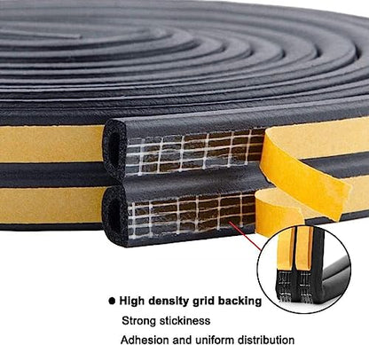 Weather Stripping Door Seal Strip, 65.6Ft Windows Insulation Tape, Black - color: Black, size: 65.6Ft