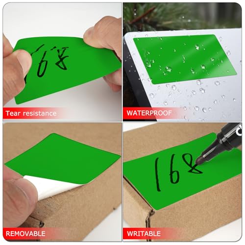 Green Rectangle Labels 3" x 2" Color Coding Stickers Roll 500 Pcs - color: Green