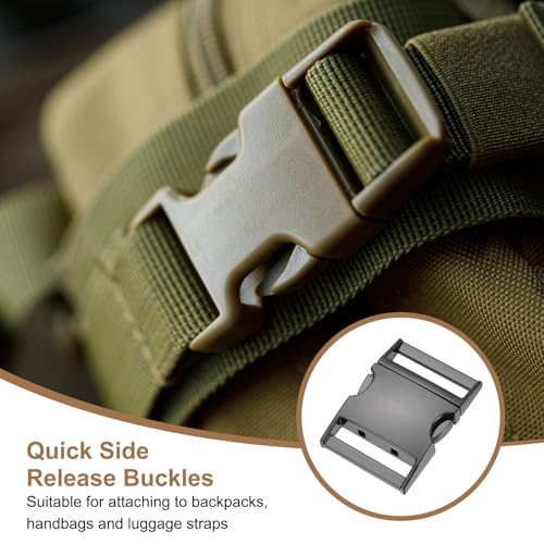 HARFINGTON Metal Quick Side Release Buckles Zinc Adjustable Quick Release Buckle Replacement Snaps Clips Clasps - color: Gun Black, size: 5/8"(16.2mm)