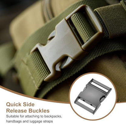 HARFINGTON Metal Quick Side Release Buckles Zinc Adjustable Quick Release Buckle Replacement Snaps Clips Clasps - color: Gun Black, size: 5/8"(16.2mm)