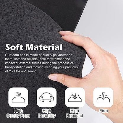 2 Pcs Black Polyurethane Foam Sheet, Cuttable Foam Inserts for Cases - color: 16x12x1.5Inch - 2Pcs