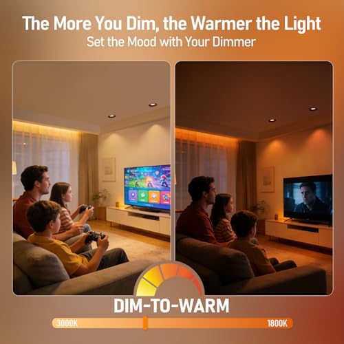 TORCHSTAR 8-Pack 6CCT 4 Inch LED Recessed Light Canless, Dim to Warm - color: Oil Rubbed Bronze-Dim to Warm, size: 4 Inch