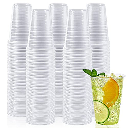 Lilymicky 500 Pack 9 oz Disposable Plastic Cups, 9 oz Clear Plastic Cups - style: 9 oz