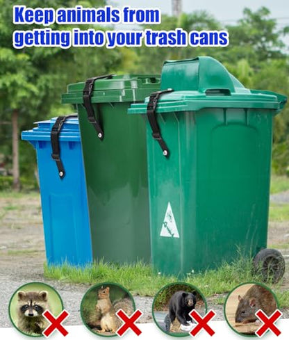 PAHTTO Trash Can Locks for Animals, Universal Garbage Can Lock, Nylon Bear Proof Trash Bin Lid Lock, Adjustable and Easy to Install, Heavy-Duty Garbage Can Strap for Outdoor Trash Can