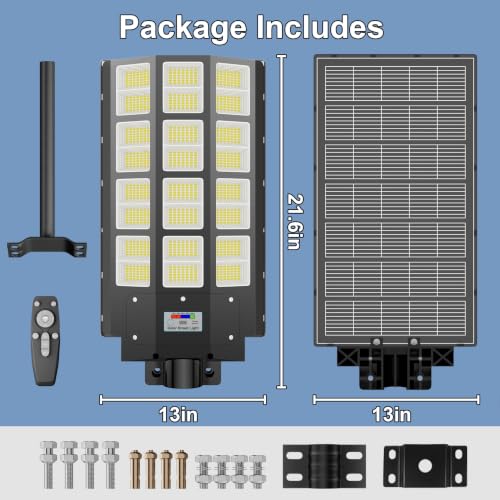 Solar Street Light Outdoor Waterproof Commercial Parking Lot Lights Motion Sensor 10000W LED Floodlight Dusk to Dawn, Outside Solar Lights for Yard Garden Pathway Patio - size: XL-2PCs