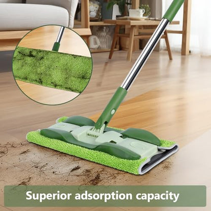 Masthome Microfiber Flat Mop for Hardwood, Laminate Floor Cleaning - color: Green Professional
