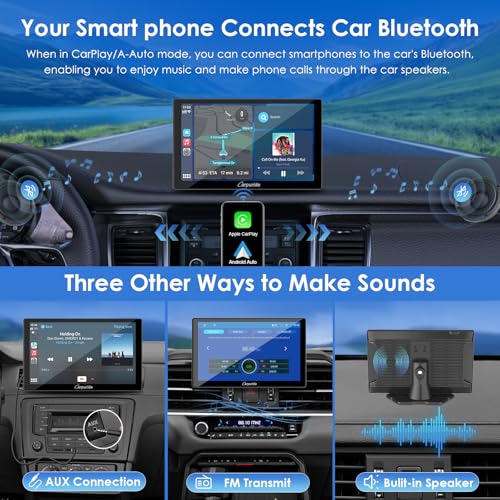 CARPURIDE 9 Inch Carplay Screen for Car, Compatible with Wireless/Wired - size: 9 inch