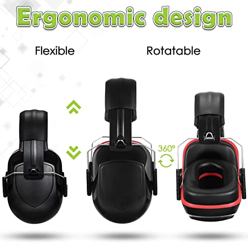 Yunsailing 4 Pack Ear Muffs for Noise Reduction - color: Red and Blue