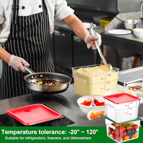 FoldTier 2 Pcs Square Food Storage Containers, Green, Red, 12 Qt - color: Green, Red, size: 12 Qt