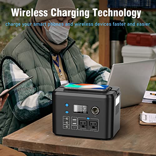 350W Portable Power Station, 260Wh Lithium Solar Generator for Camping - color: Black