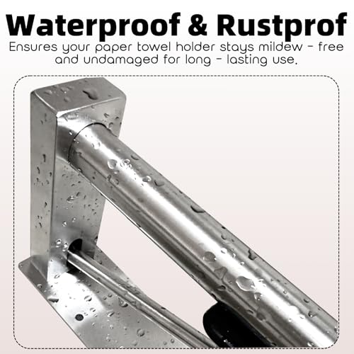 Under Cabinet Paper Towel Holder, One-Hand Tear Kitchen Paper Towel Holder - color: Sliver