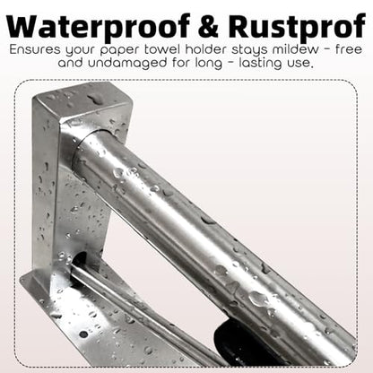 Under Cabinet Paper Towel Holder, One-Hand Tear Kitchen Paper Towel Holder - color: Sliver