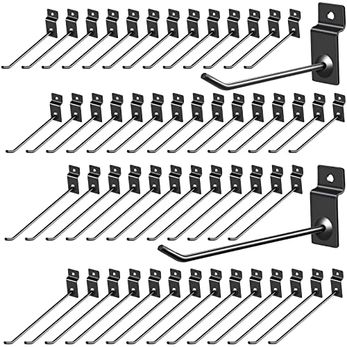 Moxweyeni 100 Slatwall Hooks Display Panel, Black, 6 and 8 Inch - color: Black, size: 6 and 8 Inch