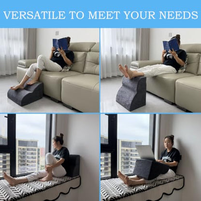 Foot Rest for Under Desk at Work.Multifunctional 3-Tier Foot Stool - color: Standard-dark Grey