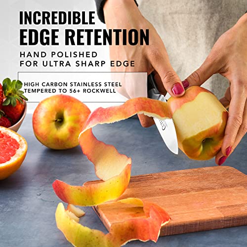 Cutluxe Kitchen Knives, 5-Piece Chef Knife Set – Razor Sharp German Steel - size: 5 Pcs Knife Set without Block