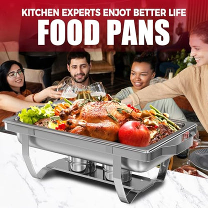 IMACONE Rectangular Chafing Dish Buffet Sets of 2, 8QT - color: Silver, size: 2-Pack