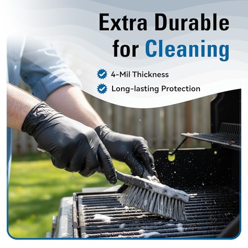 SWIFTLITE Nitrile Gloves Disposable Latex Free 4 Mil, Black - size: X-Large