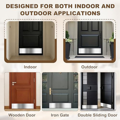 6 x 30 Inches Self Adhesive Door Kick Plate,2 Pack - Silver - color: Silver, size: 6 x 30 Inch