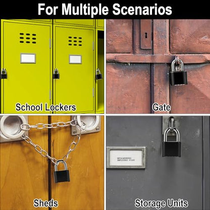 2pcs Combination Lock, 4-Digit Heavy Duty Combo Lock - color: 2pcs-Short-Black