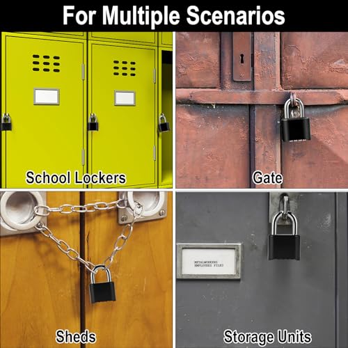 4pcs Combination Lock, 4-Digit Heavy Duty Combo Lock - color: 4pcs-Short-Black