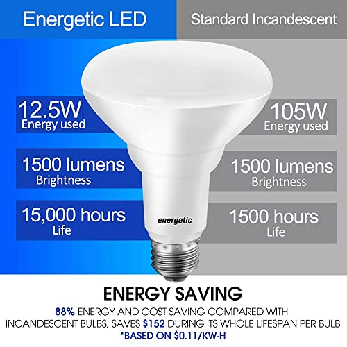 Energetic 6 Pack LED Recessed Light Bulb BR30 1500LM, 5000K - size: 6 Count (Pack of 1)
