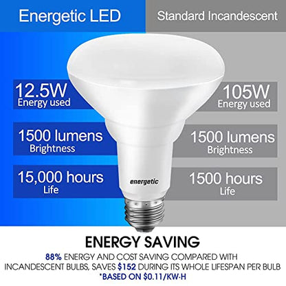 Energetic 6 Pack LED Recessed Light Bulb BR30 1500LM, 5000K - size: 6 Count (Pack of 1)