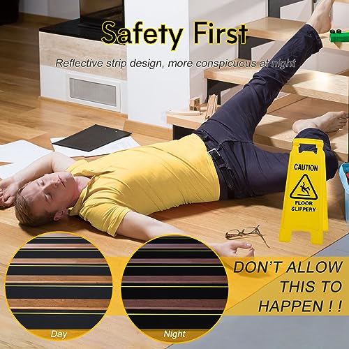 S&X Anti Slip Tape 2in x 60ft Grip Tape for Stairs & Ramps, Reflective - color: Black/Reflective, size: 2" X 60'