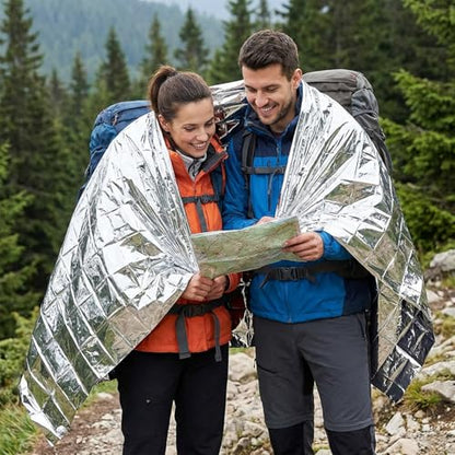 4 Pack Emergency Mylar Blanket, 82x62 in Reflective Aluminum Foil Survival Kit, Outdoor Camping Thermal Space Blankets for Hiking Bug Out Bag Marathons X-Sport Climb, Silver - color: Silver