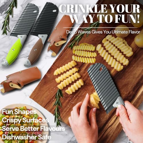Crinkle Cutter for Pickles, Vegetables & Fruits, Pack of 4-Pieces