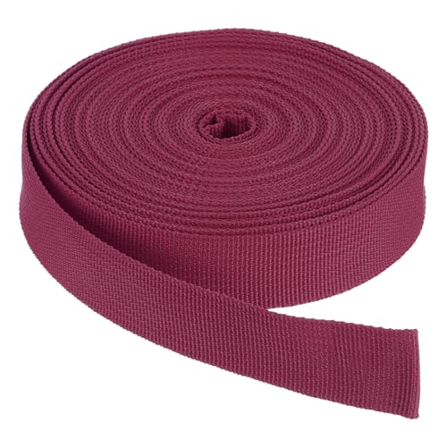 Nylon Webbing Strap, 10 Yards x 1 Inch Polypropylene Webbing Lightweight Strapping Backpack Band for DIY Gear Repair Outdoor Luggage Cargo Straps, Wine Red - color: Wine Red, size: 10 Yards x 1 Inch