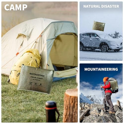 Heavy Duty Survival Blanket -Multifunctional Reflective Tarp Thermal Blanket - 60" x 83" Waterproof Sandproof for Camping Hiking Outdoors Multifunctional Emergency Blanket… - color: Double Aluminium