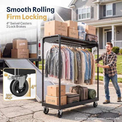 HOKEEPER Clothes Rack Load 1000LBS Commercial Clothing Rack Heavy Duty - size: 20"D*47.2"W*70.5"H