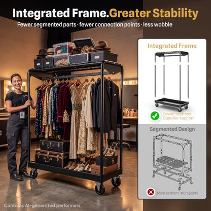 HOKEEPER Clothes Rack Load 1000LBS Commercial Clothing Rack Heavy Duty - size: 20"D*47.2"W*70.5"H