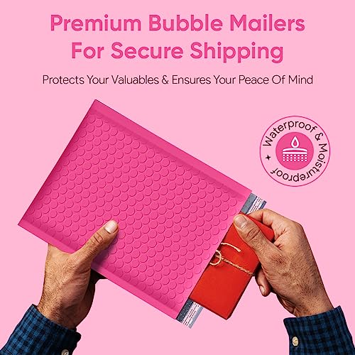 Hot Pink Bubble Mailers 6x10, Self Seal Poly Padded Envelopes #0, 250 Pack - color: Hot Pink, size: 6"x10" / 250 Pack