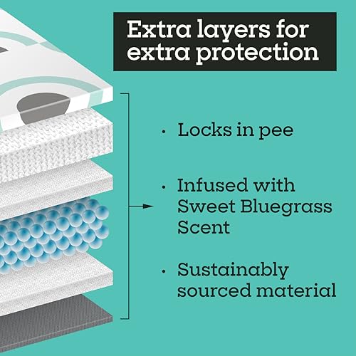 Pet Life Unlimited Smart Prints Large Puppy Pads for Dogs, Potty Training Pee Pads, 42 Count, 22" x 22", Leak-Proof, Super Absorbent, Quick-Dry, Patterned Pads with Odor Control, Made in USA - size: L 22" x 22" 42-Count