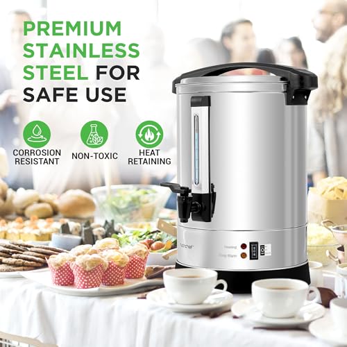 NutriChef Hot Water Urn 13L, Stainless Steel - size: 13.7 Quarts